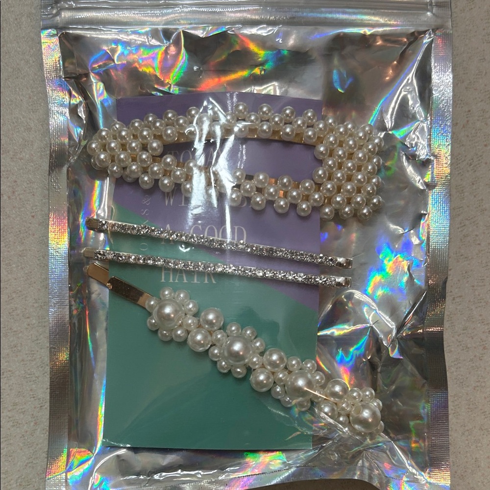 Chic Pearl and Crystal Hair Clip Set